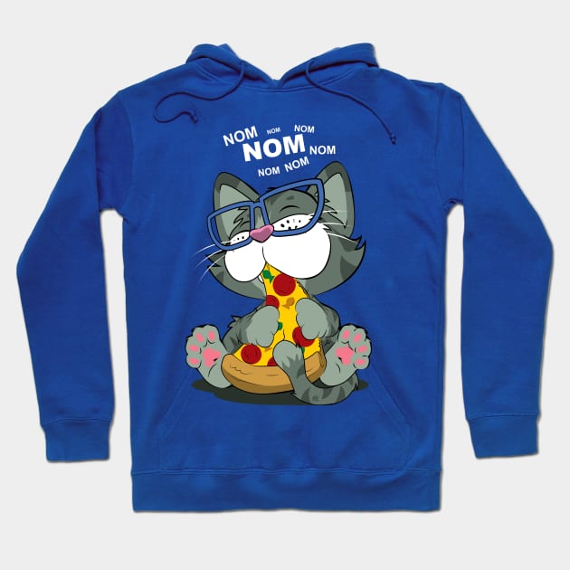 Pizza Cat! Blue Hoodie by CuddleswithCatsArt